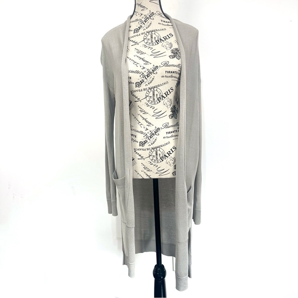 Aritzia Wilfred Grey Longline Open Front Cardigan Sz XS